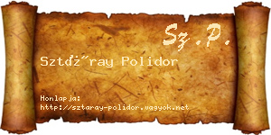 Sztáray Polidor névjegykártya